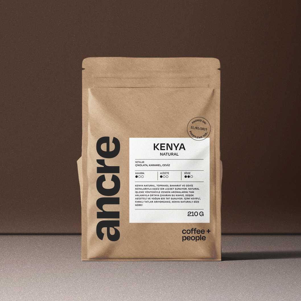 Kenya Natural Çekirdek Kahve – 210g | Orta Kavrum, Single Origin, Çikolata ve Ceviz Notalı